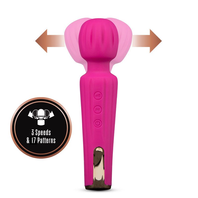 Lush allana - velvet - vibrating wand - Product front view, show the vibrations  | Flirtybay.com.au